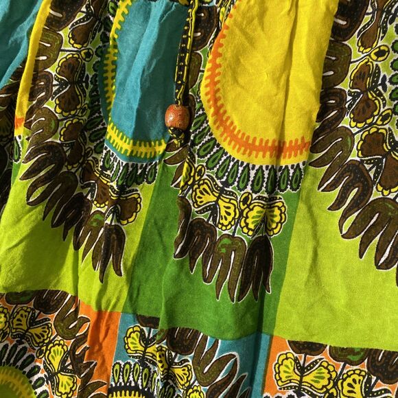 UNITi One Size Skirt BoHo Maxi Stretch Drawstring Waist Bright Floral Festival - Picture 4 of 5